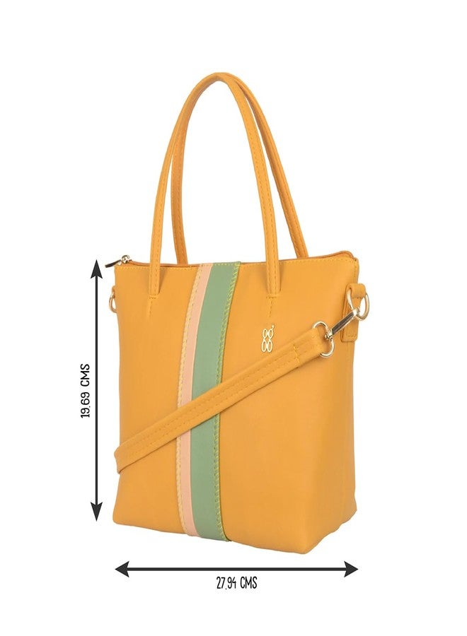 Baggit Women Yellow Tote Handbag Small Size | Ladies Stylish Casual Purse Bag - Image 3